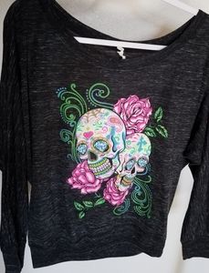 Sugar skull long sleeve top